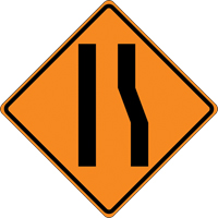Tilt-Adjust Merge Left Roll-Up Construction Sign, 36" x 36", Vinyl, Pictogram We Share Industrial Supply