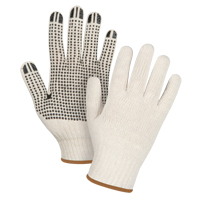 Gants l&eacute;gers tricot&eacute;s &agrave; pois, Poly/coton, Un c&ocirc;t&eacute;, Calibre 7, Grand We Share Industrial Supply