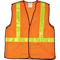 5-Point Tear-Away Traffic Safety Vest, High Visibility Orange, Medium, Polyester We Share Industrial Supply