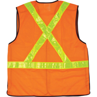 5-Point Tear-Away Traffic Safety Vest, High Visibility Orange, Medium, Polyester We Share Industrial Supply