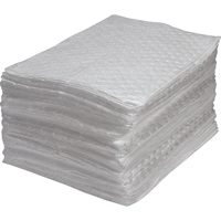 Premium Fine Fiber Sorbent Pads, Oil Only, 15" x 17", 25 gal. Absorbancy We Share Industrial Supply