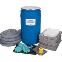 Trousse de d&eacute;versements &agrave; grande capacit&eacute;, Universel, Baril, Absorbance de 30 gal. US We Share Industrial Supply
