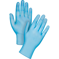 Gants jetables de calibre m&eacute;dical, Petit, Vinyle, 4,5 mils, Sans poudre, Bleu, Classe 2 We Share Industrial Supply