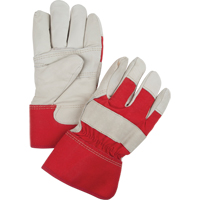 Red & White Winter-Lined Fitters Gloves, Large, Grain Cowhide Palm, Boa Inner Lining We Share Industrial Supply