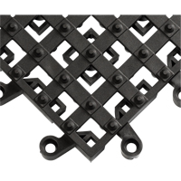 ErgoDeck&reg; Matting With Integrated No-Slip Cleats No. 553, PVC, 1-1/2' W x 1-1/2' L, 7/8" Thick, Black We Share Industrial Supply
