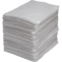 Industrial-Grade Fine Fibre Sorbent Pads, Oil Only, 15" x 17", 40 gal. Absorbancy We Share Industrial Supply