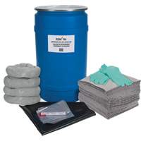 Trousse de lutte contre les d&eacute;versements pour &eacute;tabli, Universel, Baril, Absorbance de 30 gal. US We Share Industrial Supply