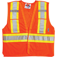 Vestes de s&eacute;curit&eacute; pour la circulation, Orange haute visibilit&eacute;, Grand/T-Grand, Polyester We Share Industrial Supply