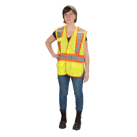 Veste d'arpenteur haute visibilit&eacute;, conforme &agrave; la CSA, Jaune lime haute visibilit&eacute;, T-Grand, Polyester We Share Industrial Supply