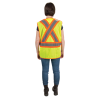 Veste d'arpenteur haute visibilit&eacute;, conforme &agrave; la CSA, Jaune lime haute visibilit&eacute;, T-Grand, Polyester We Share Industrial Supply