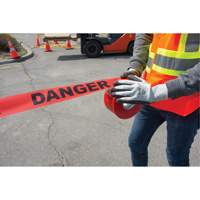 "Danger" Barricade Tape, Bilingual, 3" W x 1000' L, 1.5 mils, Black on Red We Share Industrial Supply
