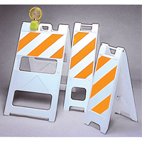 Barricades, Repliable, 25" lo x 45" h, Orange/Blanc We Share Industrial Supply