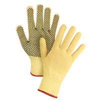 Gants tricot&eacute;s sans couture &agrave; pois, Taille Petit/7, Calibre 7, Rev&ecirc;tement PVC, Enveloppe en Kevlar, ASTM ANSI niveau A2/EN 388 niveau 3 We Share Industrial Supply