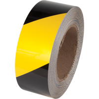Ruban de marquage pour plancher Tuff Mark, 4" x 100', Polyester, Noir et jaune We Share Industrial Supply