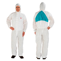 Combinaison protectrice, 4T-Grand, Blanc, Polypropyl&egrave;ne/SMS We Share Industrial Supply