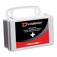 Trousse de premiers soins pour auto Dynamic, Dispositif m&eacute;dical Classe 1, Boîte en plastique We Share Industrial Supply
