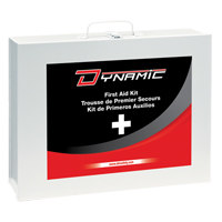 Trousse de premiers soins industrielle pour usage g&eacute;n&eacute;ral Dynamic, Dispositif m&eacute;dical Classe 1, Boîte en m&eacute;tal We Share Industrial Supply