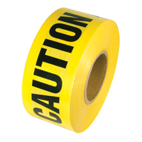 Ruban renforc&eacute; pour barricade, Anglais, 3" la x 500' lo, 5 mils, Noir sur jaune We Share Industrial Supply