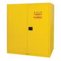 Vertical Drum Storage Cabinet, 110 US gal. Cap., 2 Drums, Yellow We Share Industrial Supply