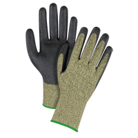 Gants &eacute;lastiques sans coutures r&eacute;sistants &agrave; la coupe noir & jaune, Taille Moyen/8, Calibre 13, Rev&ecirc;tement Mousse de nitrile, Enveloppe en Aramide, ASTM ANSI niveau A6 We Share Industrial Supply