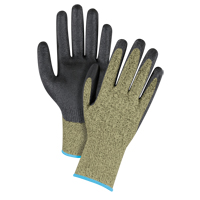 Gants &eacute;lastiques sans coutures r&eacute;sistants &agrave; la coupe noir & jaune, Taille T-Grand/10, Calibre 13, Rev&ecirc;tement Mousse de nitrile, Enveloppe en Aramide, ASTM ANSI niveau A6 We Share Industrial Supply