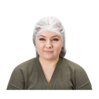 Pleated Bouffant Cap, Polypropylene, 19", White We Share Industrial Supply