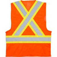 Traffic Safety Vest, High Visibility Orange, Medium, Polyester We Share Industrial Supply