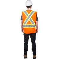 Traffic Safety Vest, High Visibility Orange, Medium, Polyester We Share Industrial Supply