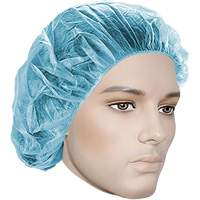 Bouffant Caps, Polypropylene, 18", Blue We Share Industrial Supply
