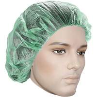 Bouffant Caps, Polypropylene, 21", Green We Share Industrial Supply