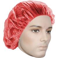 Bouffant Caps, Polypropylene, 21", Red We Share Industrial Supply