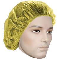 Bouffant Caps, Polypropylene, 24", Yellow We Share Industrial Supply