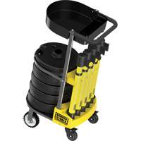 PLUS Barrier Post Cart Kit with Tray, 75' L, Metal, Yellow We Share Industrial Supply