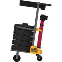 PLUS Barrier Post Cart Kit with Tray, 75' L, Metal, Yellow We Share Industrial Supply