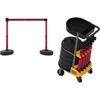 PLUS Barrier Post Cart Kit with Tray, 75' L, Metal, Yellow We Share Industrial Supply