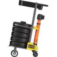PLUS Barrier Post Cart Kit with Tray, 75' L, Metal, Orange We Share Industrial Supply