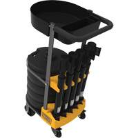 PLUS Barrier Post Cart Kit with Tray, 75' L, Metal, Black We Share Industrial Supply