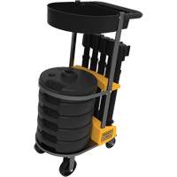 PLUS Barrier Post Cart Kit with Tray, 75' L, Metal, Black We Share Industrial Supply