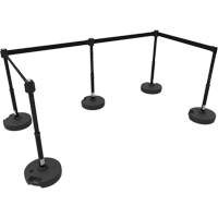Ensemble de cinq montants pour barri&egrave;re PLUS, Plastique, 42" h, Ruban Noir, Longueur du ruban 15' We Share Industrial Supply