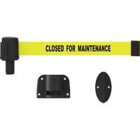 PLUS Wall Mount Barrier System, Plastic, Screw Mount, 15', Yellow Tape We Share Industrial Supply