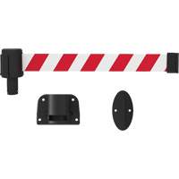 PLUS Wall Mount Barrier System, Plastic, Screw Mount, 15', Red and White Tape We Share Industrial Supply