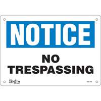 Enseigne No Trespassing, 7" x 10", Plastique, Anglais We Share Industrial Supply