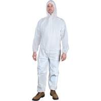 Hooded Coveralls, 3X-Large, White, Microporous We Share Industrial Supply