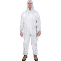 Hooded Coveralls, Medium, White, SMS We Share Industrial Supply