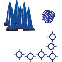 Ensemble de c&ocirc;nes de signalisation et chaînes, 28", Bleu We Share Industrial Supply