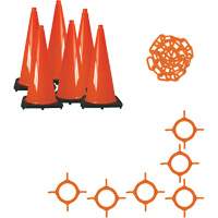 Ensemble de c&ocirc;nes de signalisation et chaînes, 28", Orange We Share Industrial Supply
