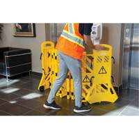Barri&egrave;re mobile portative, 40" h x 13' lo, Jaune We Share Industrial Supply