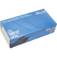 Puncture-Resistant Medical-Grade Disposable Gloves, Large, Nitrile, 5-mil, Powder-Free, Black, Class 2 We Share Industrial Supply