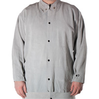 Veste de soudage en cuir de vache refendu, Cuir, Petit, Gris We Share Industrial Supply