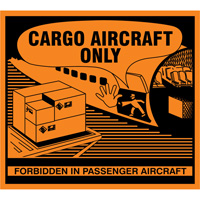 "Cargo Aircraft Only" Handling Labels, 4-3/4" L x 4-1/4" W, Orange We Share Industrial Supply